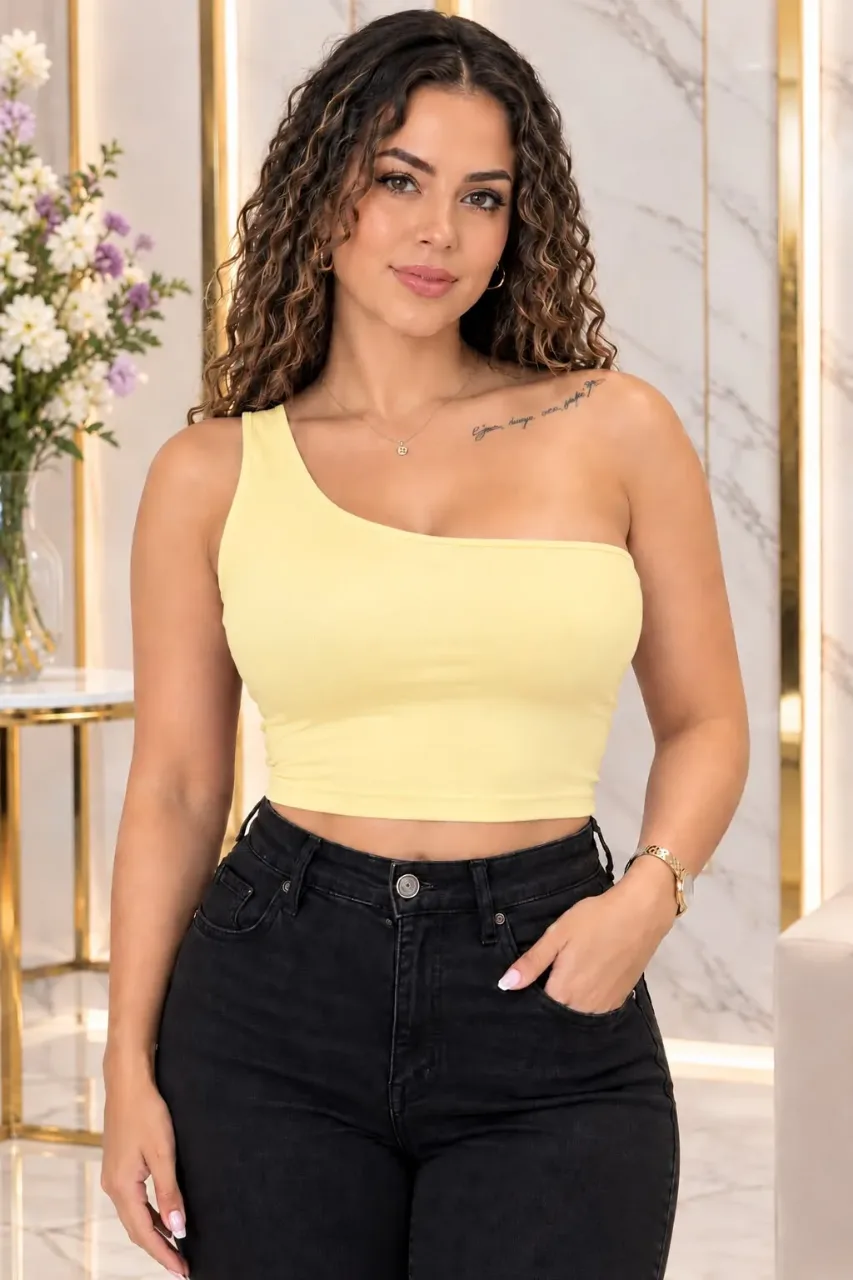Blusa Perla, color Amarillo suave