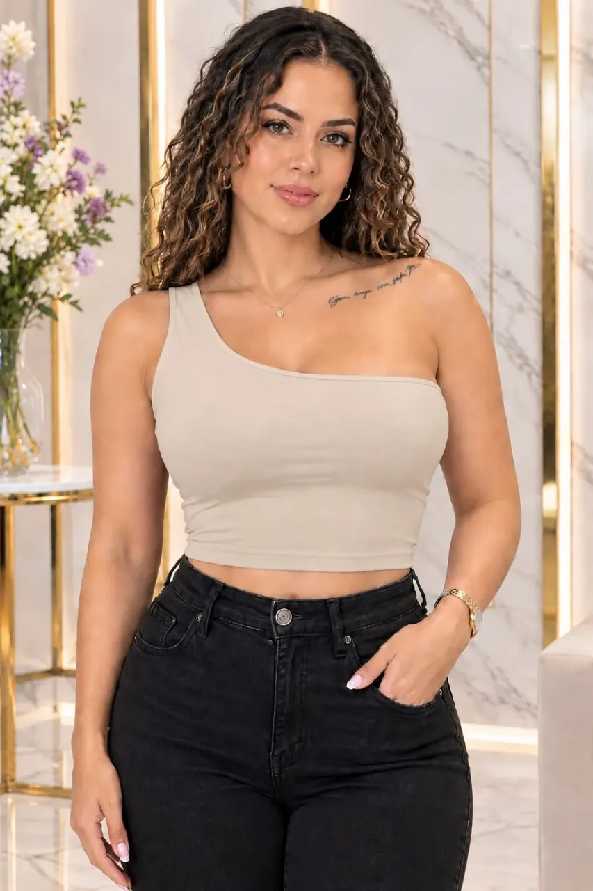 Blusa Perla, color Beige