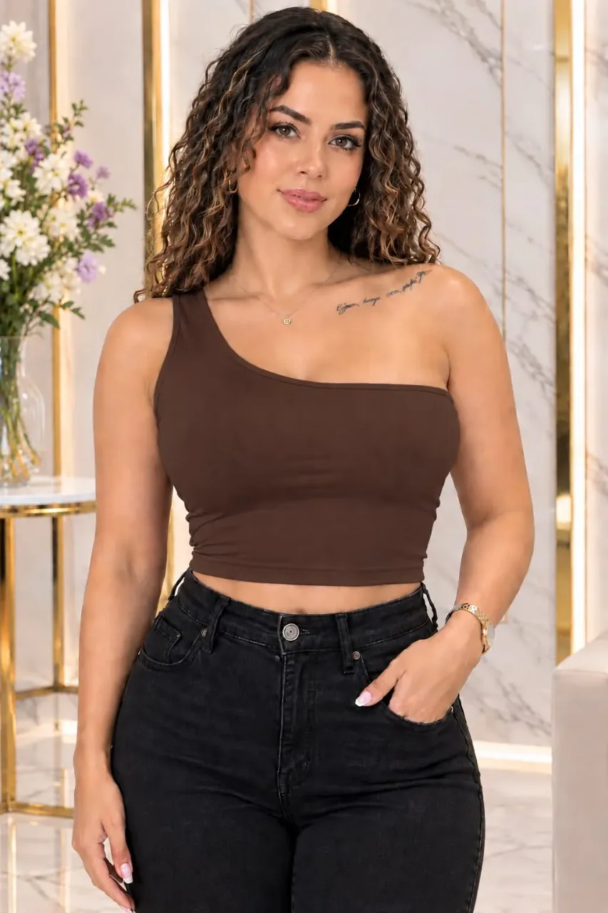 Blusa Perla, color Café
