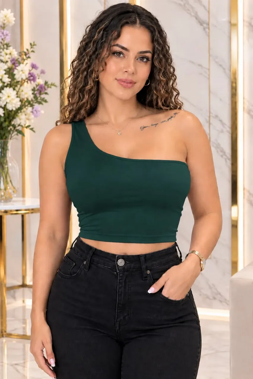 Blusa Perla, color Verde botella