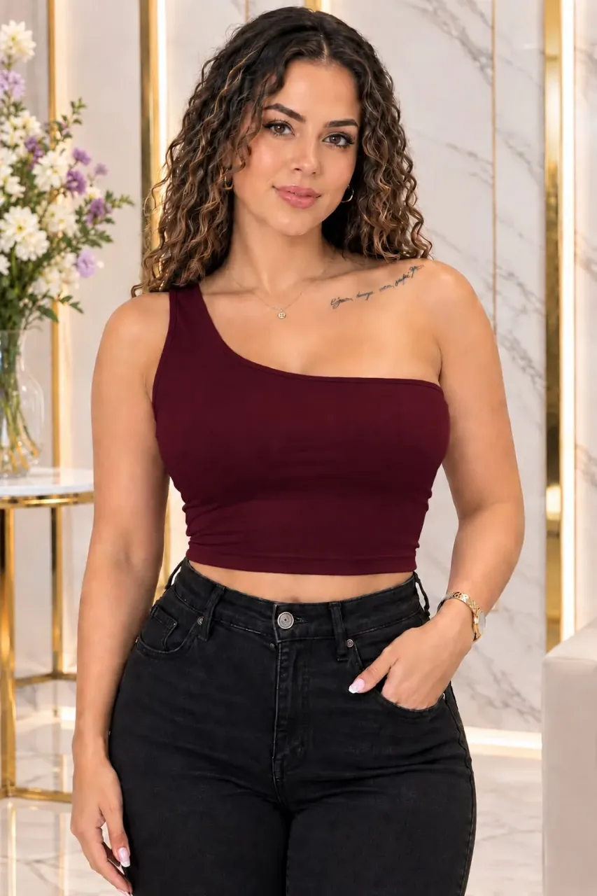 Blusa Perla, color Vinotinto