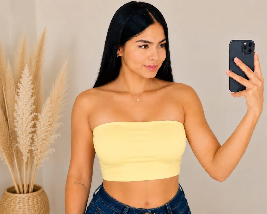 Blusa Straple, color Amarillo suave