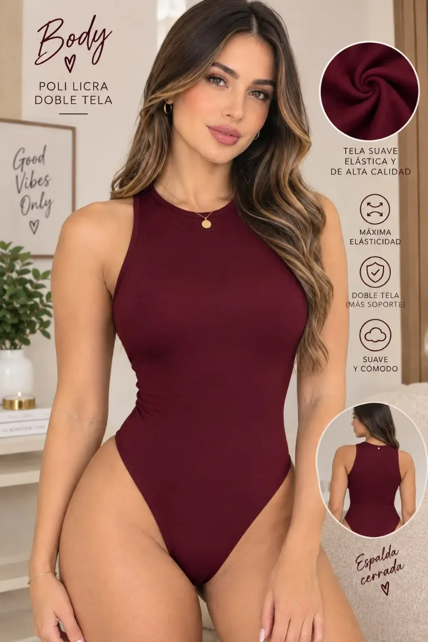 Body Avión, color Vinotinto