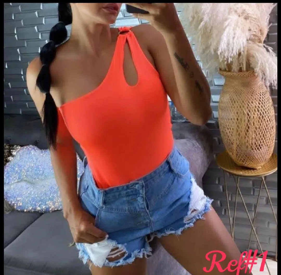 Body Picapiedra argolla, color Naranja neón